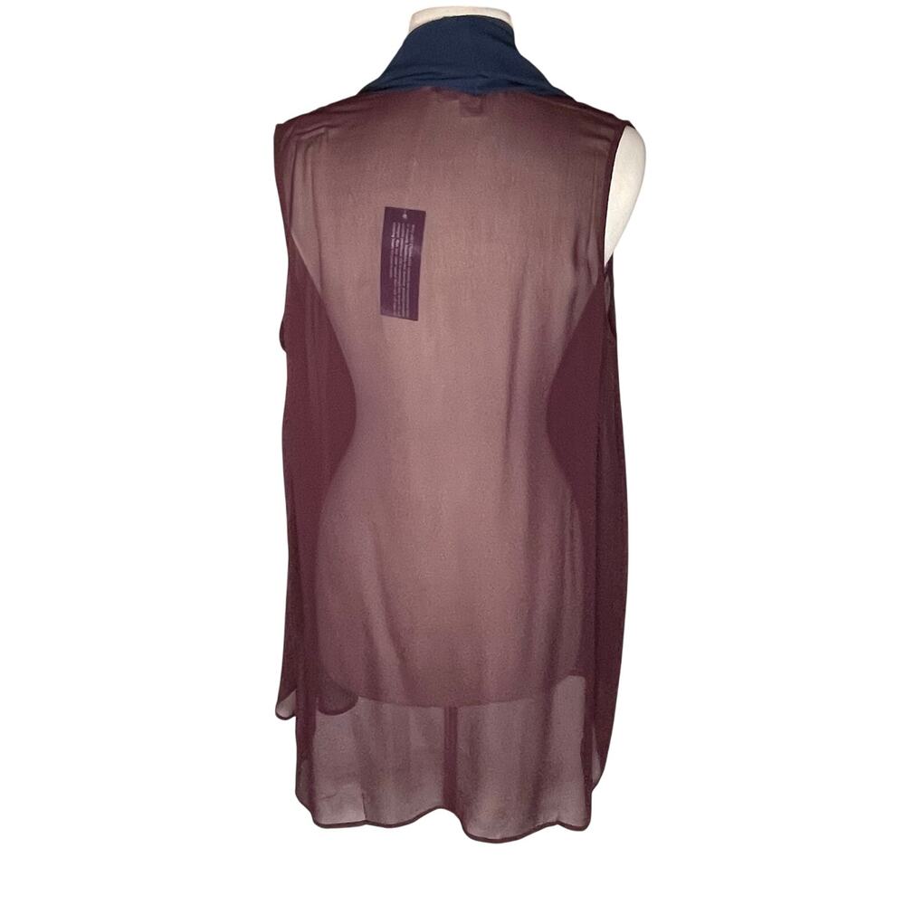 NWT WINTER SILKS Women’s Colorblocked Sleeveless Silk Shrug - Picture 4 of 4